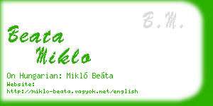 beata miklo business card